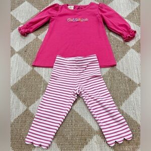 Catherine personalized embroidered set smock long sleeve tee leggings baby girl